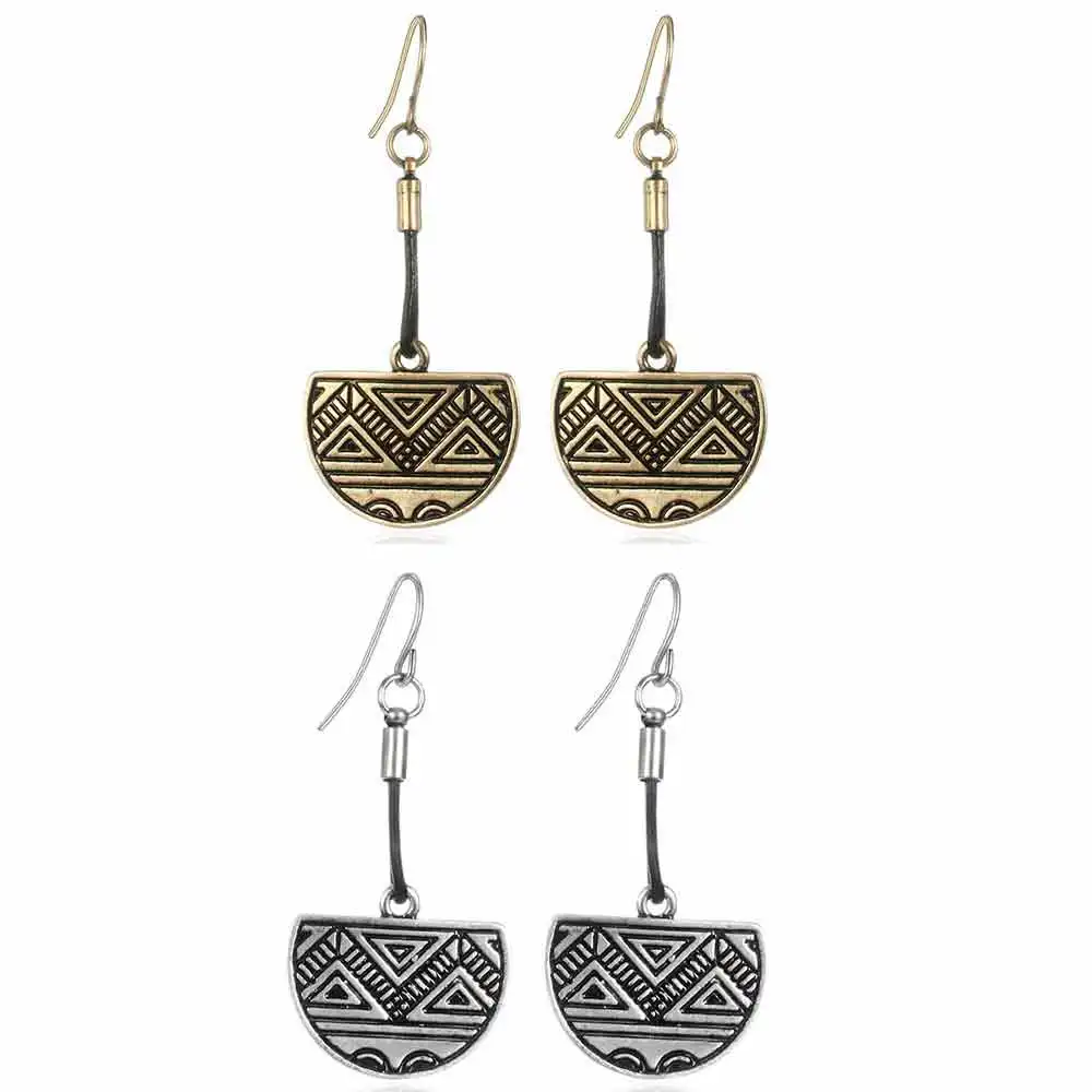 Retro Style Ethnic Leather Earring Vintage Half Round Carved Triangle Shaped Drop Earrings Fashion Women Jewelry Accessories
Retro Style Ethnic Leather Earring Vintage Half Round Carved Triangle Shaped Drop Earrings Fashion Women Jewelry Accessories