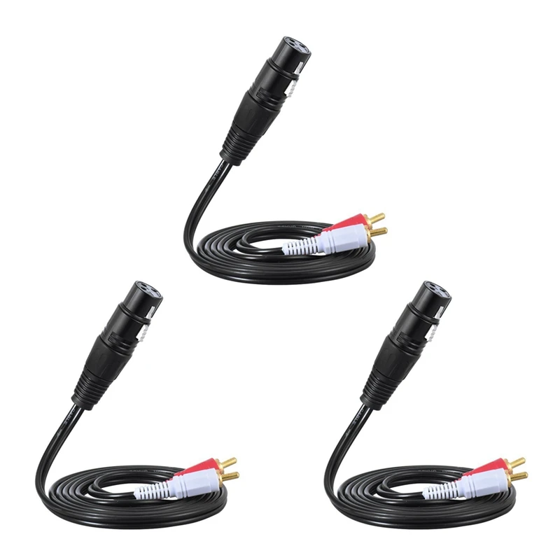 3 Pcs 1.5M/ 5Ft Stereo Audio Splitter Patch Y Cable Cord 1 XLR Female To 2 RCA Male Plug
3 Pcs 1.5M/ 5Ft Stereo Audio Splitter Patch Y Cable Cord 1 XLR Female To 2 RCA Male Plug