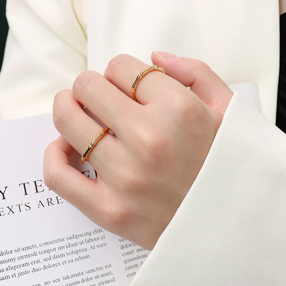 Ladies Bamboo Ring Rose Gold 316L Stainless Steel Non-fading Fashion Simple Jewelry For Women Men Party Girls Accessories
Ladies Bamboo Ring Rose Gold 316L Stainless Steel Non-fading Fashion Simple Jewelry For Women Men Party Girls Accessories