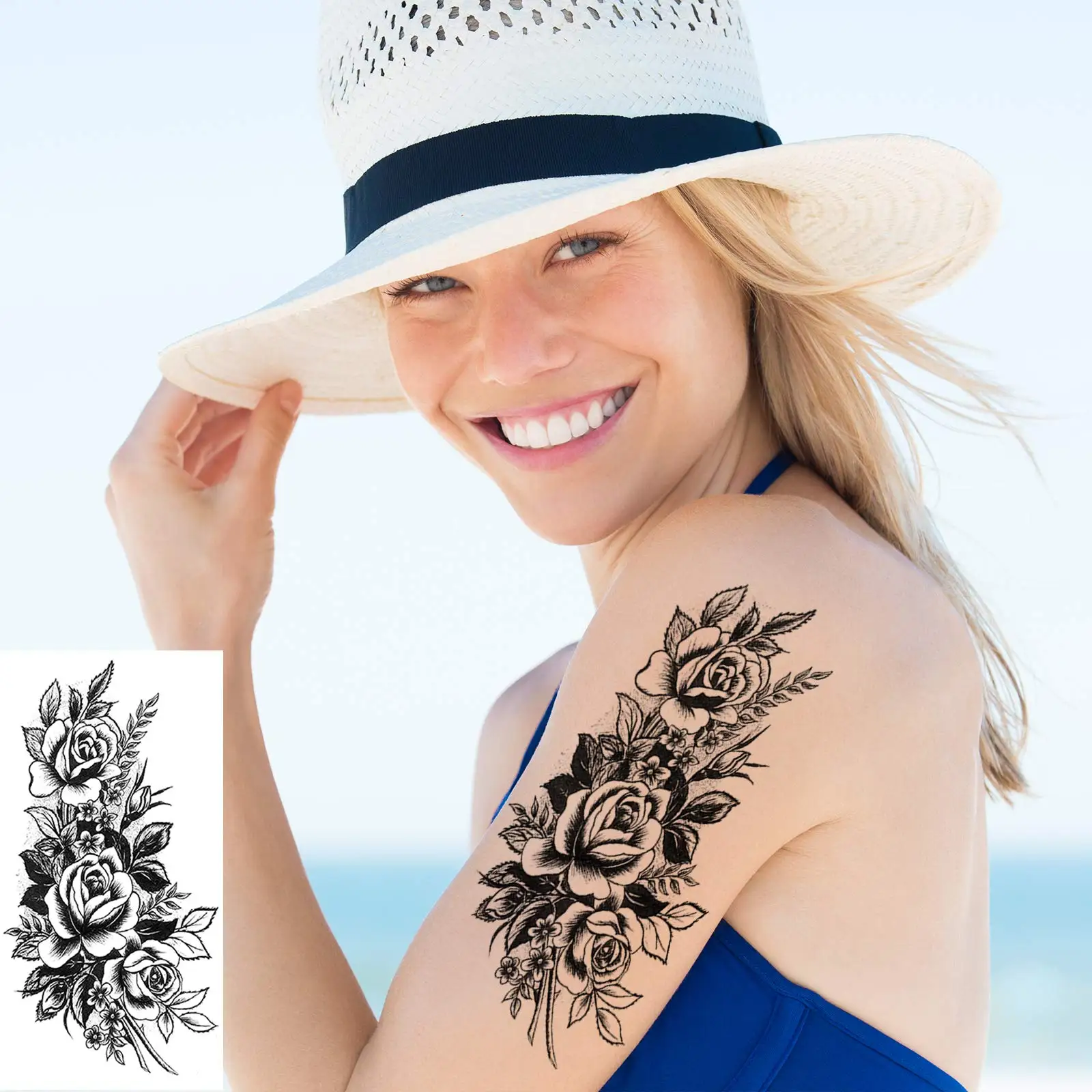 Temporary Tattoos for Women Decal Half Sleeve Butterflies Sticker Tattoo Adults Fake Big Peony Geometric Tattoo Stickers BK
Temporary Tattoos for Women Decal Half Sleeve Butterflies Sticker Tattoo Adults Fake Big Peony Geometric Tattoo Stickers BK
