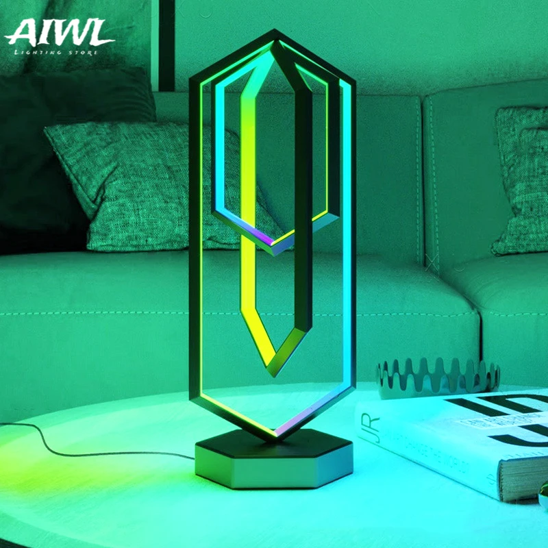 Creative RGB Remote Control Table Lamp intelligent APP Atmosphere Metal Light Living Room Bedroom Decoration Lamps Bedside Lamp
Creative RGB Remote Control Table Lamp intelligent APP Atmosphere Metal Light Living Room Bedroom Decoration Lamps Bedside Lamp