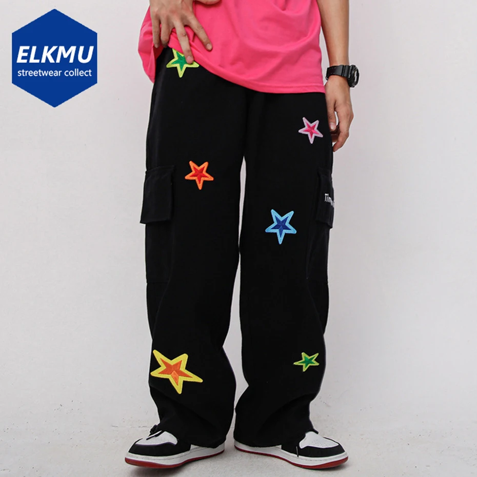 Men's Loose Cargo Pants Pentagram Embroidery Black Baggy Pants Harajuku Streetwear Hip Hop Man Trousers
Men's Loose Cargo Pants Pentagram Embroidery Black Baggy Pants Harajuku Streetwear Hip Hop Man Trousers