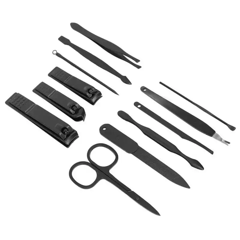 Manicure Set Nail Scissors Grooming Kit Black 12 Tools for Household for Office for Travelling
Manicure Set Nail Scissors Grooming Kit Black 12 Tools for Household for Office for Travelling