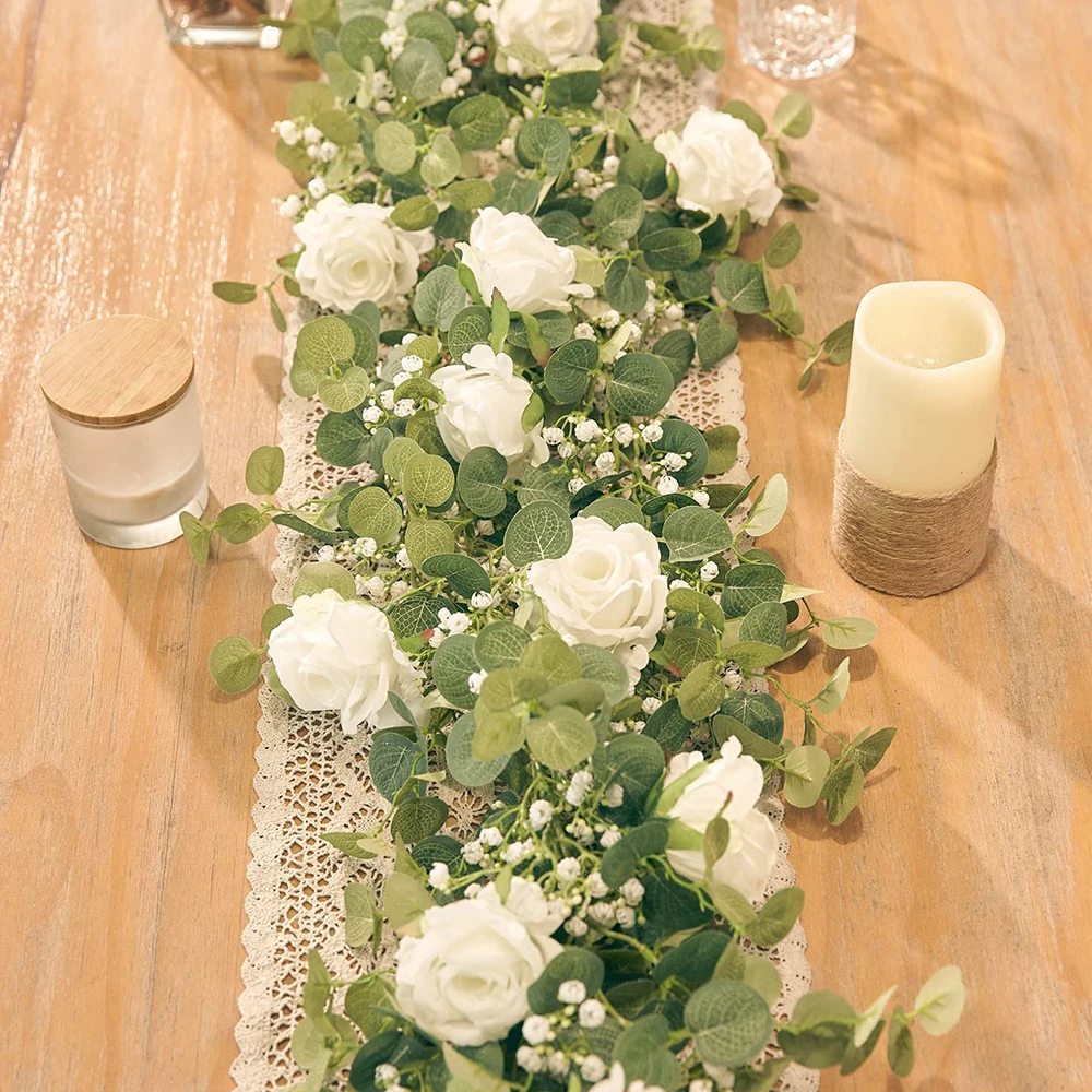180cm Silk White Rose Artificial Flowers Garland Babies Breath Gypsophila Decoration Wedding Centerpieces for Tables Accessories
180cm Silk White Rose Artificial Flowers Garland Babies Breath Gypsophila Decoration Wedding Centerpieces for Tables Accessories