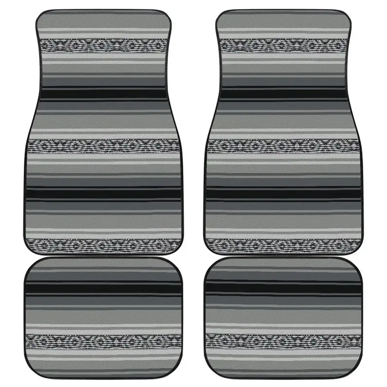 Mexican Blanket Gray Black Pattern Car Floor Mats Set of 4 Front and Back Serape Stripes Design
Mexican Blanket Gray Black Pattern Car Floor Mats Set of 4 Front and Back Serape Stripes Design