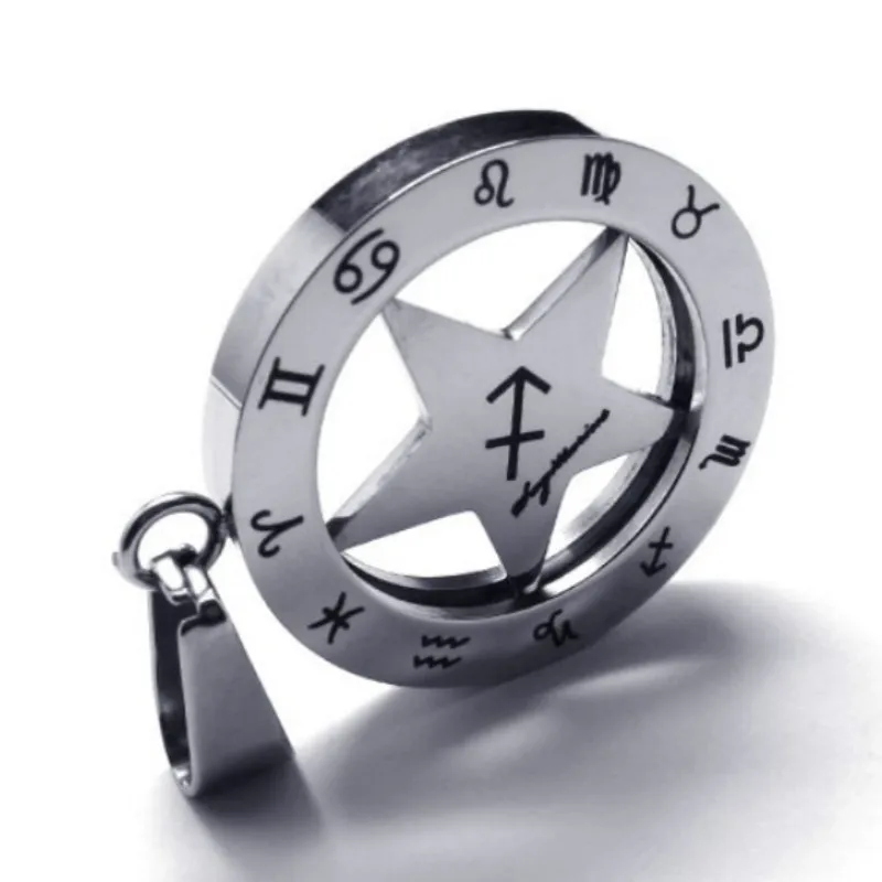 Vintage 316l Stainless Steel 25mm Round Circle Star 12 Zodiac Sagittarius Pendant Necklace Jewelry With Bead Chains
Vintage 316l Stainless Steel 25mm Round Circle Star 12 Zodiac Sagittarius Pendant Necklace Jewelry With Bead Chains