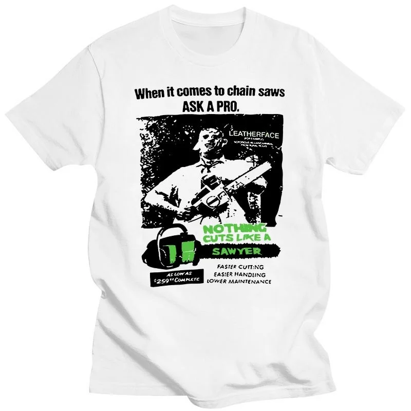Mens Clothing Texas Chainsaw Massacre Nothing Cuts Like A Sawyer T-Shirt Leatherface Summer O Neck Tops Tee Shirt
Mens Clothing Texas Chainsaw Massacre Nothing Cuts Like A Sawyer T-Shirt Leatherface Summer O Neck Tops Tee Shirt