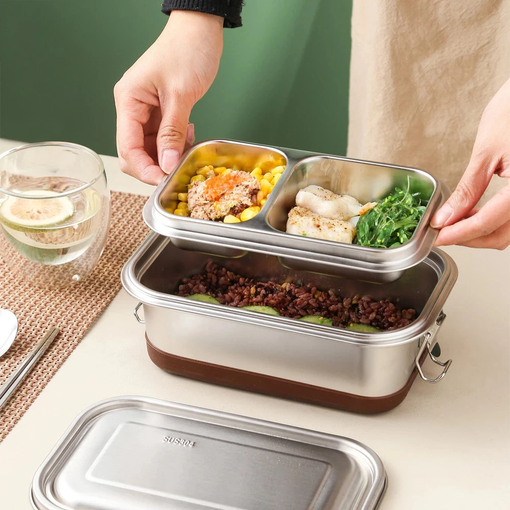 304 stainless steel insulated lunch box Japanese-style work leak-proof double-layer sealed lunch box fresh-keeping box
304 stainless steel insulated lunch box Japanese-style work leak-proof double-layer sealed lunch box fresh-keeping box