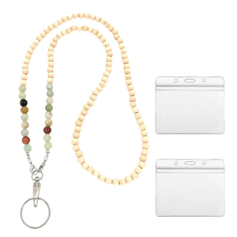 Lanyards for ID Badges, Beaded Wood Natural Stone Lanyard Glasses Chains for Women Lanyard for Keys with Card Sleeve
Lanyards for ID Badges, Beaded Wood Natural Stone Lanyard Glasses Chains for Women Lanyard for Keys with Card Sleeve