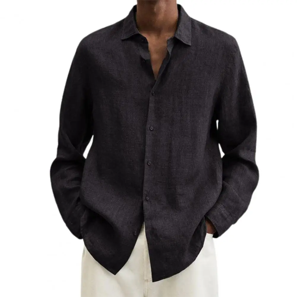 Men Shirt Long Sleeve Turn-down Collar Loose Button Closure Solid Color Autumn Cotton Linen Shirts For Mens Blouse Casual Tops
Men Shirt Long Sleeve Turn-down Collar Loose Button Closure Solid Color Autumn Cotton Linen Shirts For Mens Blouse Casual Tops