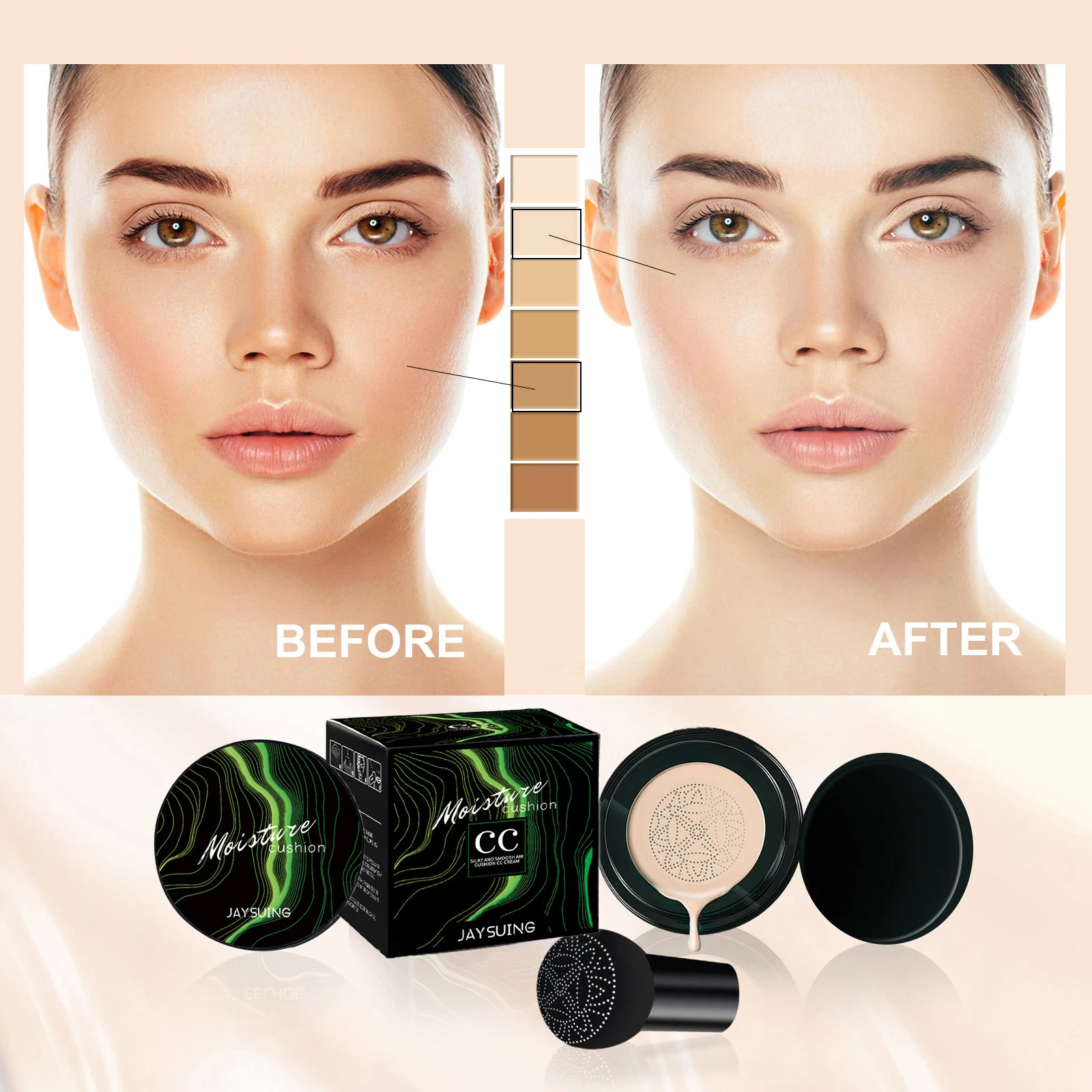 Mushroom Head Air Cushion Concealer Natural Light Base Makeup Moisturizing Lasting Foundation Beauty Brighten Skin
Mushroom Head Air Cushion Concealer Natural Light Base Makeup Moisturizing Lasting Foundation Beauty Brighten Skin
