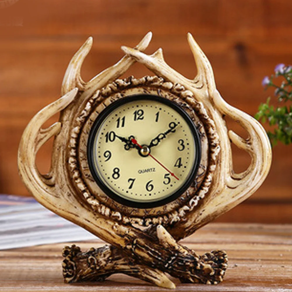 Deer Horn Alarm Clock Creative Western Style Decorative Table Clock for Home Living Room Household Bedroom Bar without Battery
Deer Horn Alarm Clock Creative Western Style Decorative Table Clock for Home Living Room Household Bedroom Bar without Battery