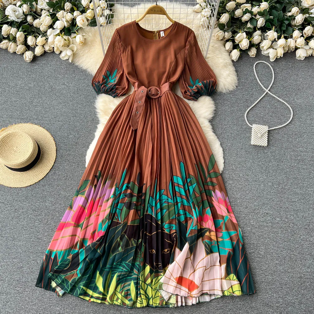 VANOVICH French Vintage Print Temperament Dress Women's Summer New High-waisted Slim Lantern Sleeves Fashion A-LINE Long Dress
VANOVICH French Vintage Print Temperament Dress Women's Summer New High-waisted Slim Lantern Sleeves Fashion A-LINE Long Dress