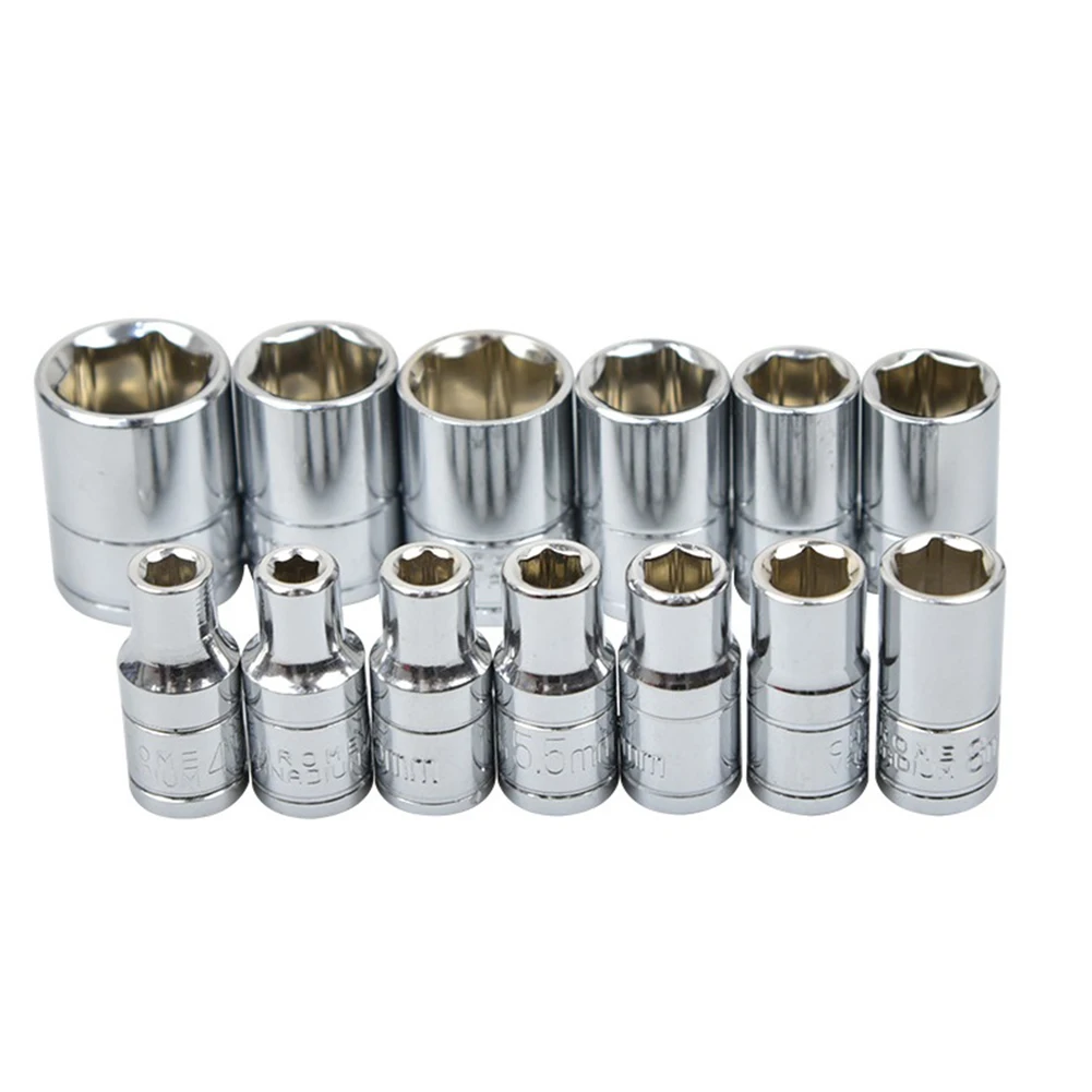 4-14mm Hex Socket Chrome Vanadium Steel 1/4 Short Socket Wrench Head Sleeve For Ratchet Wrench Auto Repair Removal Hand Tool
4-14mm Hex Socket Chrome Vanadium Steel 1/4 Short Socket Wrench Head Sleeve For Ratchet Wrench Auto Repair Removal Hand Tool