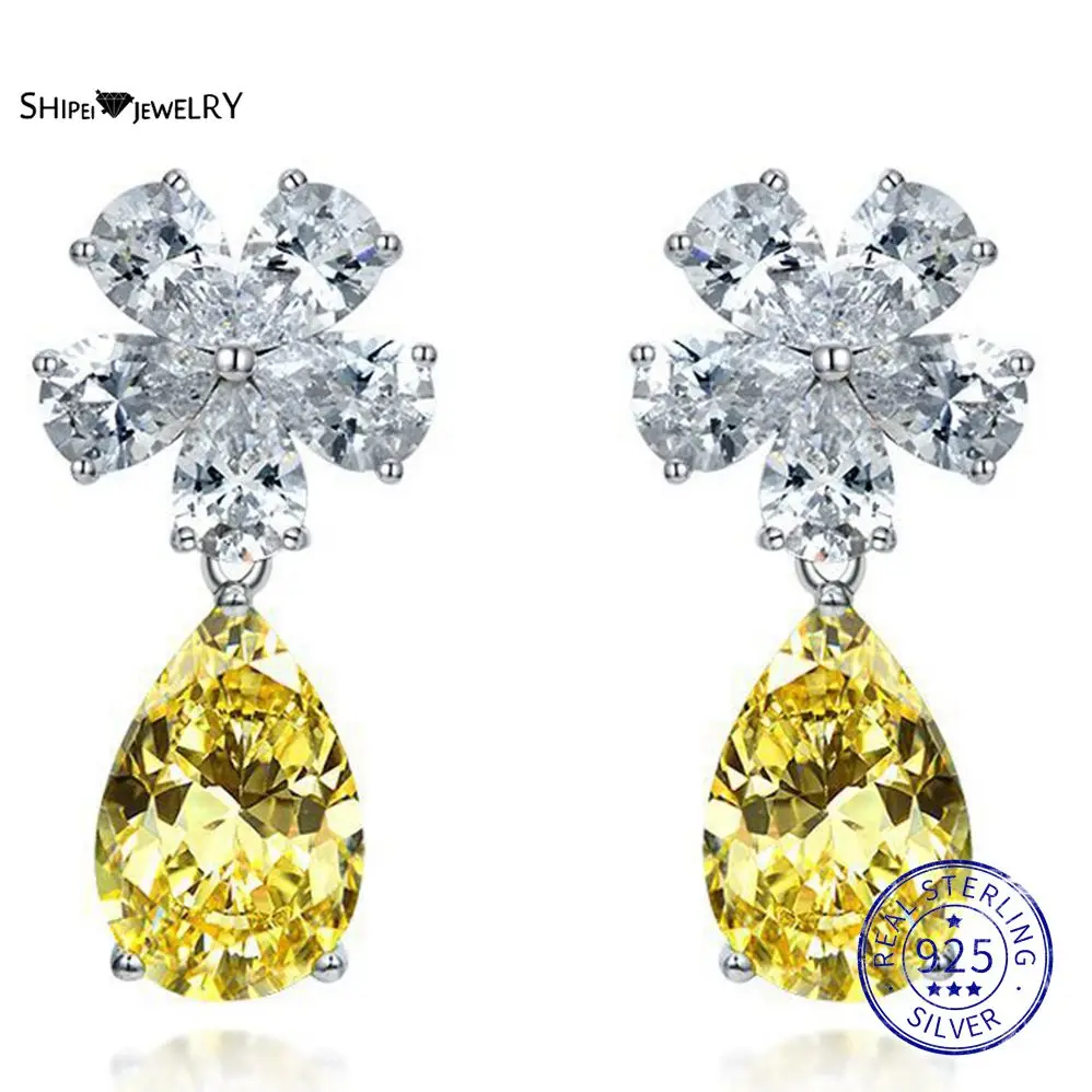 Серебряные серьги-гвоздики Shipei с искусственным муассанитом и Цитрином, 10 х14 мм
Серебряные серьги-гвоздики Shipei с искусственным муассанитом и Цитрином, 10 х14 мм