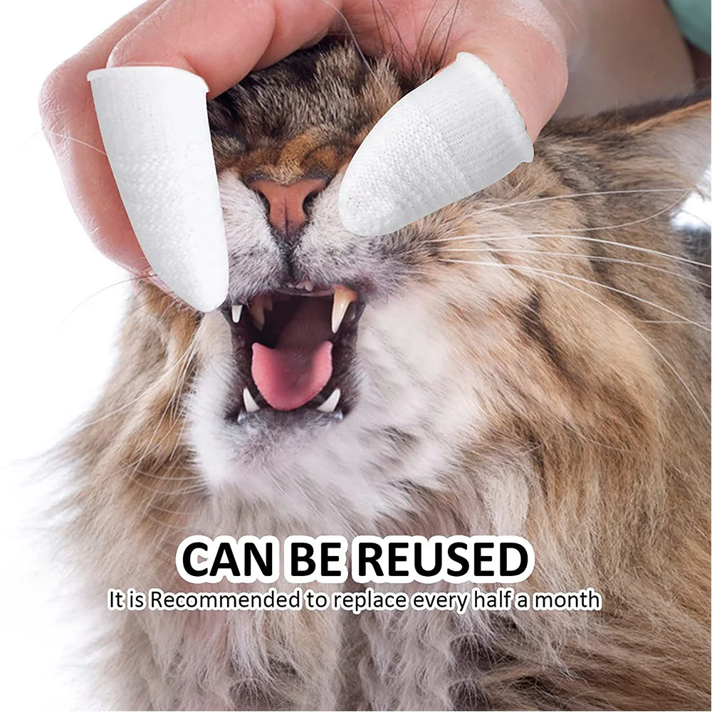 

2pcs Pet Two-finger Brushing Finger Cots Puppy Teeth Oral Cleaning Tool Kitten Finger Toothbrush Pets Care Accessories Supplies