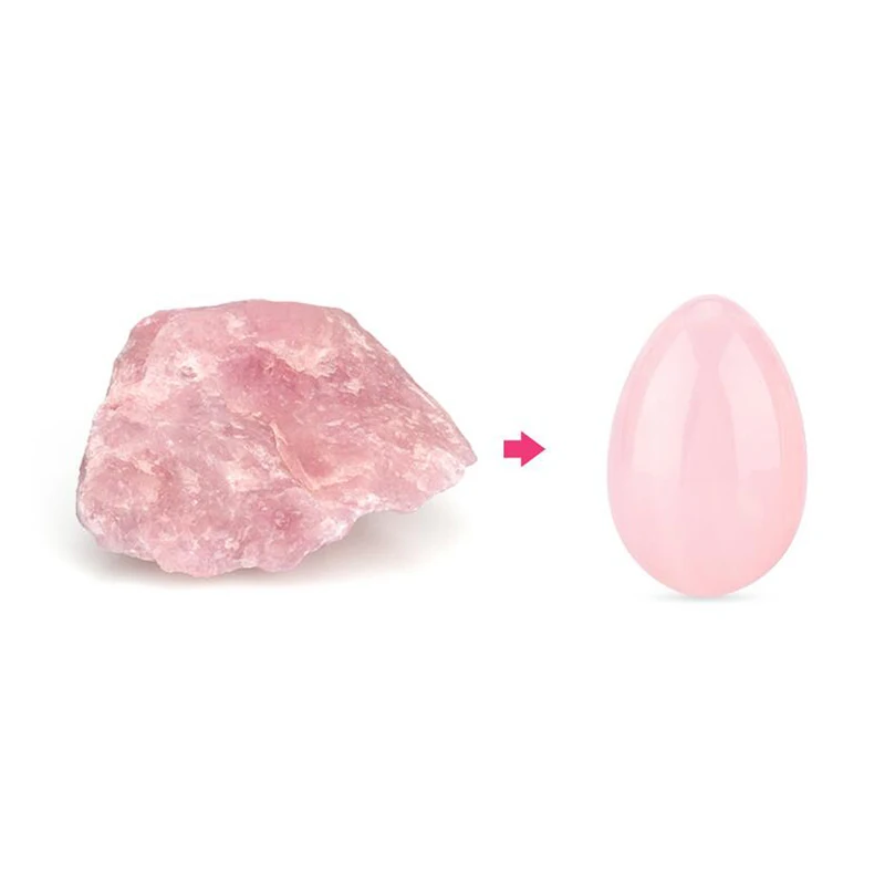 Тренажер Кегеля 100% натуральный розовый кварц набор яиц для массажа натуральные