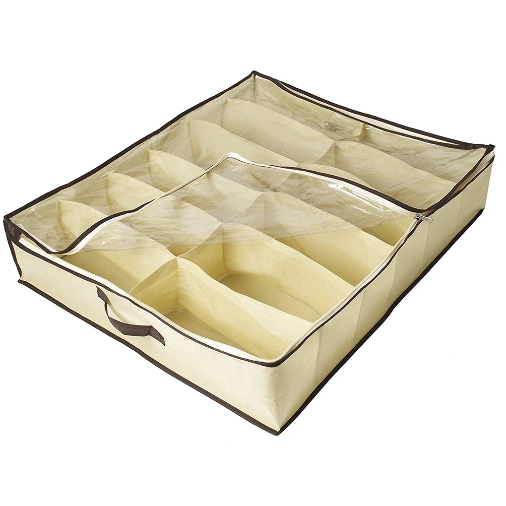 2pcs Nonwoven Transparent Creative Shoes Cabinet Dust-Proof 12 Grids Shoes Storage Bag Shoes Organizer Holder Box Under Bed Bag
2pcs Nonwoven Transparent Creative Shoes Cabinet Dust-Proof 12 Grids Shoes Storage Bag Shoes Organizer Holder Box Under Bed Bag