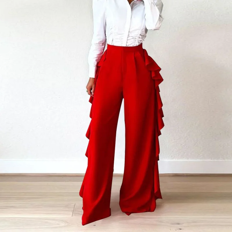 Женские брюки с оборками FUDA, свободные брюки с широкими штанинами и высокой талией, элегантные уличные праздничные брюки, 2023
Женские брюки с оборками FUDA, свободные брюки с широкими штанинами и высокой талией, элегантные уличные праздничные брюки, 2023