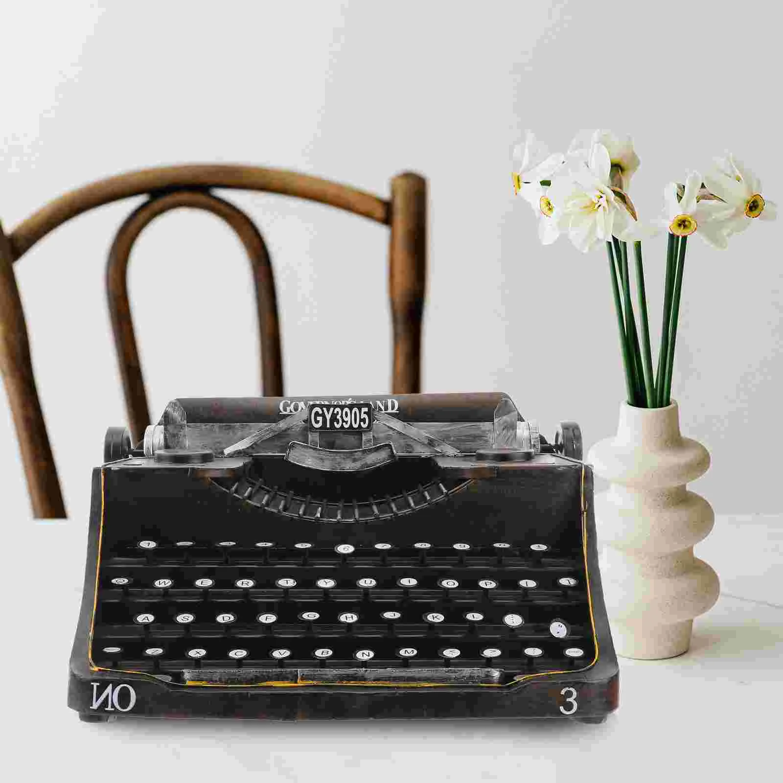 Crafts Typewriter Model Retro Office Decor Cabinet Ornament Manual Home Decorations Bar Prop Props
Crafts Typewriter Model Retro Office Decor Cabinet Ornament Manual Home Decorations Bar Prop Props