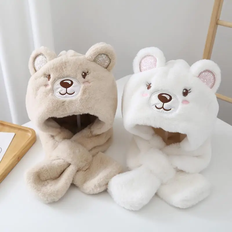 Children's Winter Hats with Scarves Plush Thick Warm Cute BearHats with Earflaps Ear Protection Hat Winter Accessories for 2-8Y
Children's Winter Hats with Scarves Plush Thick Warm Cute BearHats with Earflaps Ear Protection Hat Winter Accessories for 2-8Y