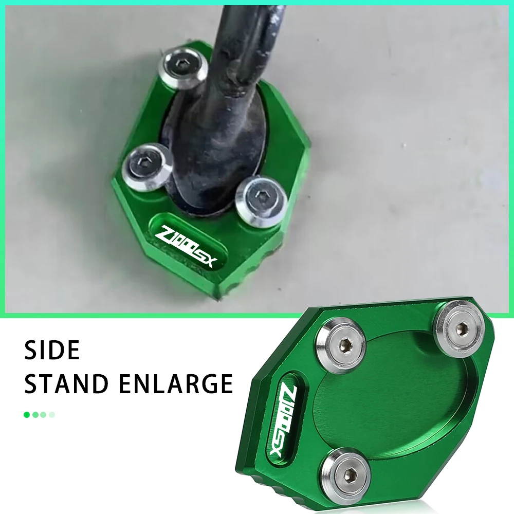 

Kickstand Foot Side Stand Extension Pad Support Plate Enlarge For Kawasaki NINJA 400R Z1000 Z1000R Z1000SX ZX6R ZX636 Z800 ZX10R
