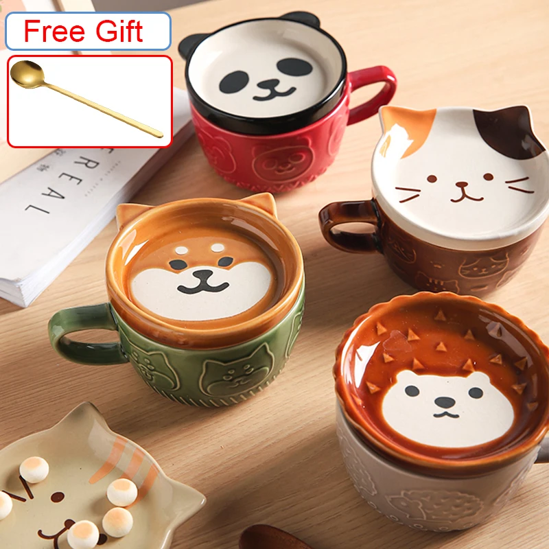 Ceramics Cute Cat Cup Shiba Inu Coffee Cups Mug with Lid Personality Gift Household Cartoon Kawaii Kids Breakfast Oat Milk Mugs
Ceramics Cute Cat Cup Shiba Inu Coffee Cups Mug with Lid Personality Gift Household Cartoon Kawaii Kids Breakfast Oat Milk Mugs