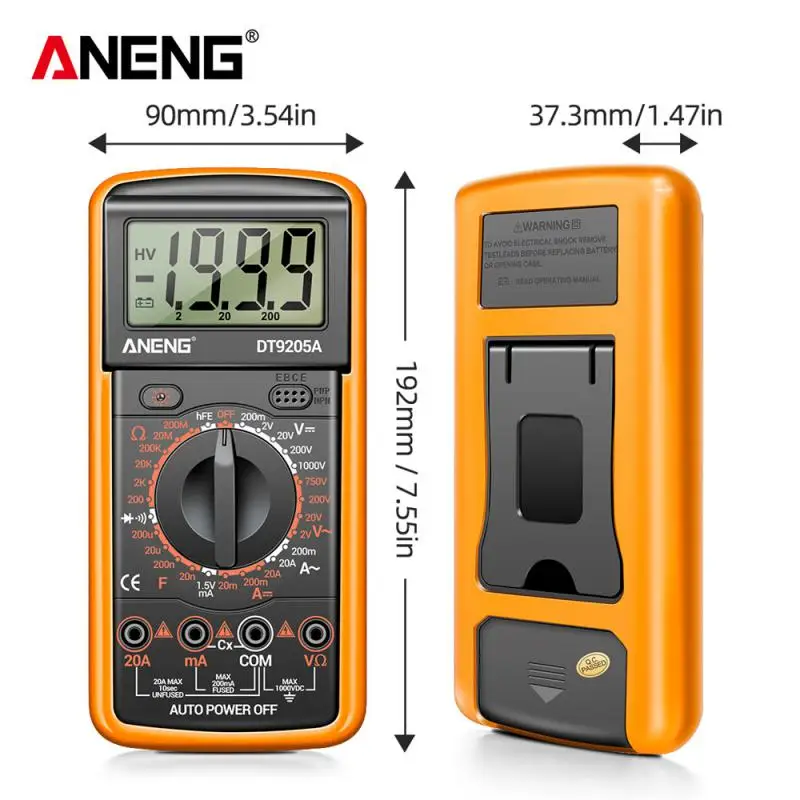 

Lcd Scrren Smart Multimeter Transistor Testers Home-appliance Abs Silicone Professional Testers Meter Groove Fit Dt9205a-12