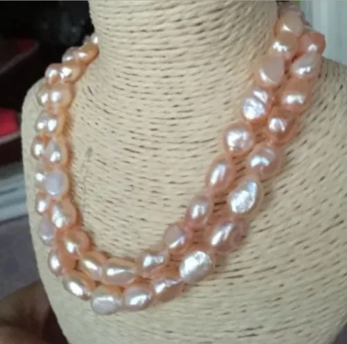 Women's jewelry handmade charming 9-10mm pink baroque freshwater cultured pearl necklace 45-48cm fashion jewelry 
Women's jewelry handmade charming 9-10mm pink baroque freshwater cultured pearl necklace 45-48cm fashion jewelry