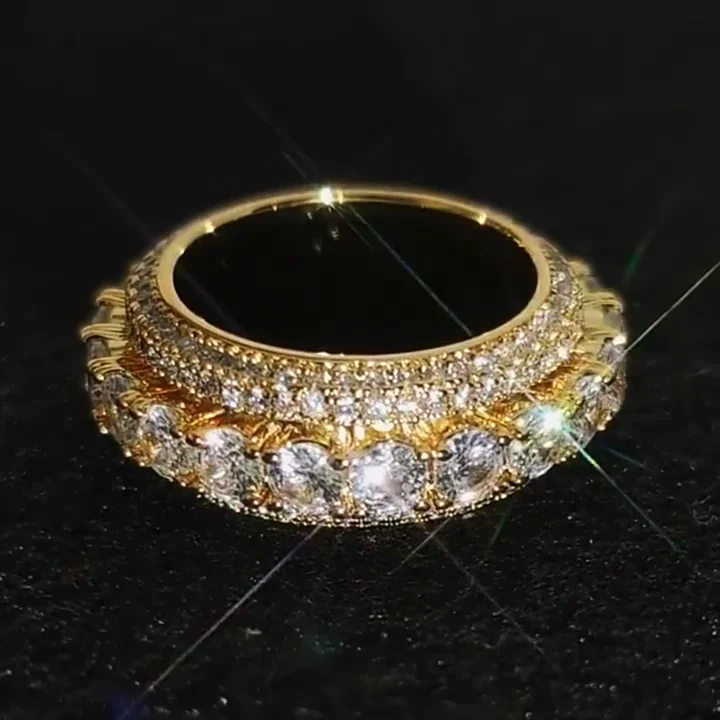 Hip hop five row full diamond rotating ring micro inset zircon hipster rotating personality men's ring
Hip hop five row full diamond rotating ring micro inset zircon hipster rotating personality men's ring