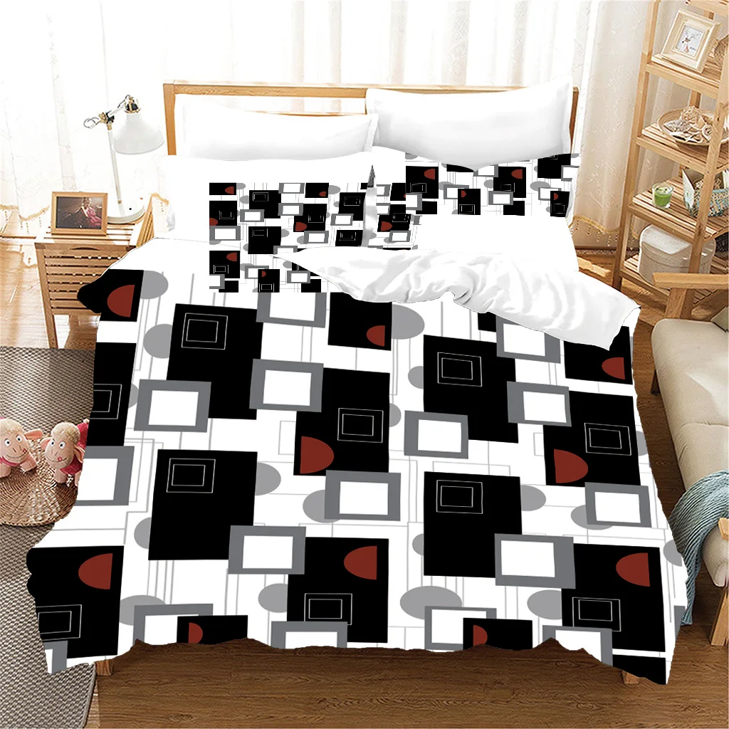 Abstract Geometric Black and Red Line Rectangle Modern 3pcs Bedding Sets Single Double Bed Duvet Cover Set and 2pcs Pillow cover
Abstract Geometric Black and Red Line Rectangle Modern 3pcs Bedding Sets Single Double Bed Duvet Cover Set and 2pcs Pillow cover