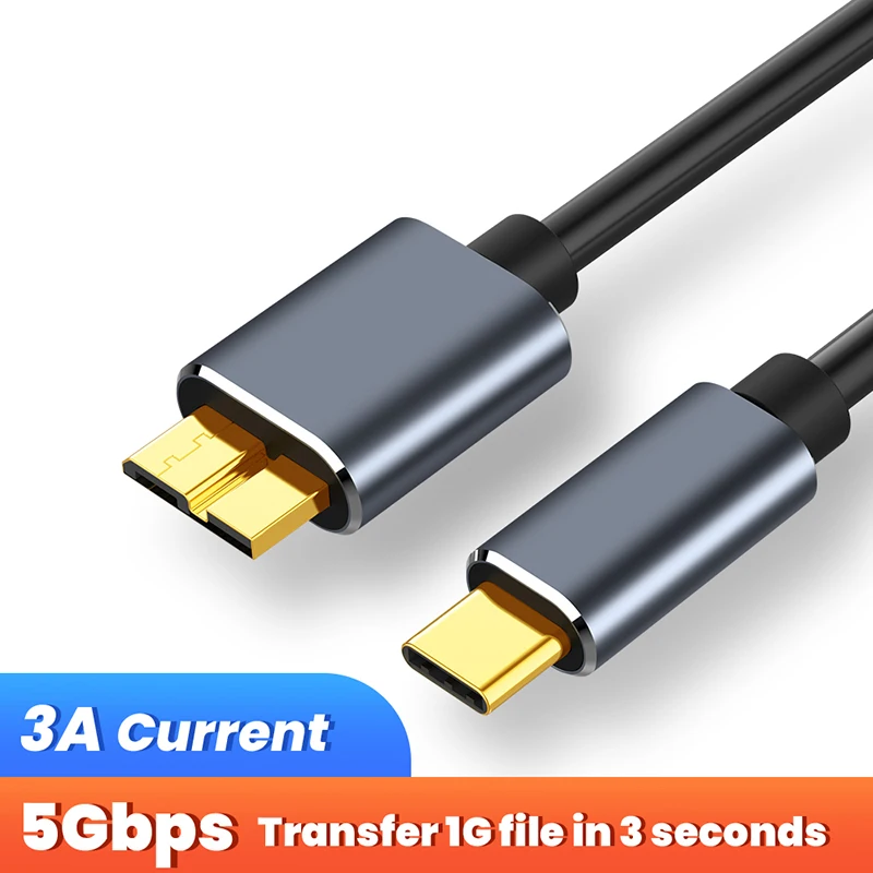 50/100/200CM USB 3.0 Type-C to Micro B Cable 5Gbps External Hard Drive Disk Cord 0.5m Full-Duplex Data Transmission HDD Cable
50/100/200CM USB 3.0 Type-C to Micro B Cable 5Gbps External Hard Drive Disk Cord 0.5m Full-Duplex Data Transmission HDD Cable