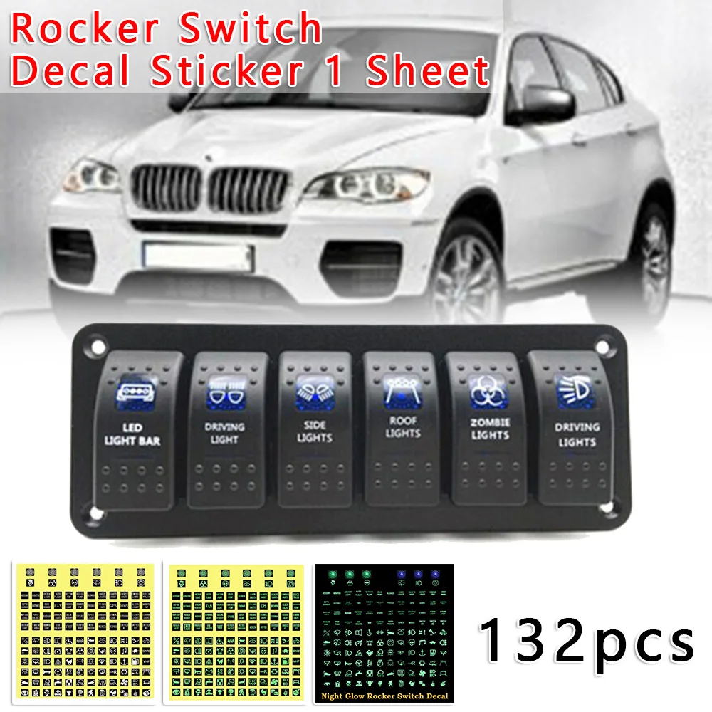 132pcs Night Glow Rocker Switch Decal Label Circuit Panel Sticker For Cars Boats Trucks Customization Options Sticker Labels
132pcs Night Glow Rocker Switch Decal Label Circuit Panel Sticker For Cars Boats Trucks Customization Options Sticker Labels