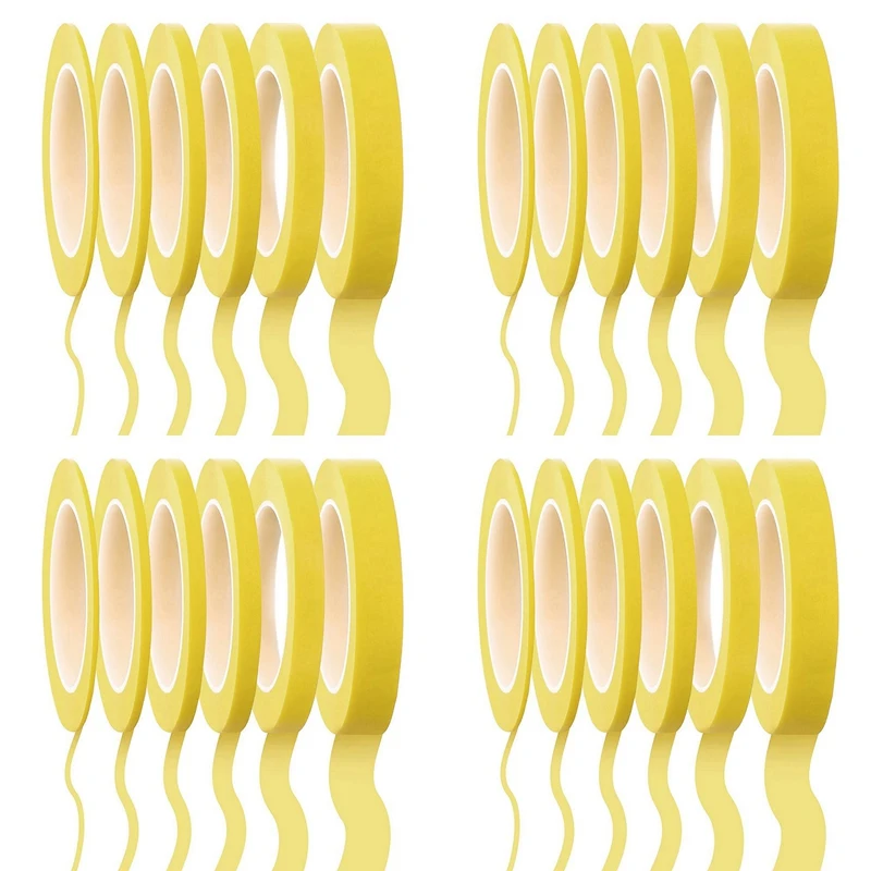 24 Rolls Fine Line Tape 1/16,7/10,1/8,1/4,1/2,3/4 Inch X 55Yard, Fineline Masking Tape, Painters Automotive Masking Tape
24 Rolls Fine Line Tape 1/16,7/10,1/8,1/4,1/2,3/4 Inch X 55Yard, Fineline Masking Tape, Painters Automotive Masking Tape