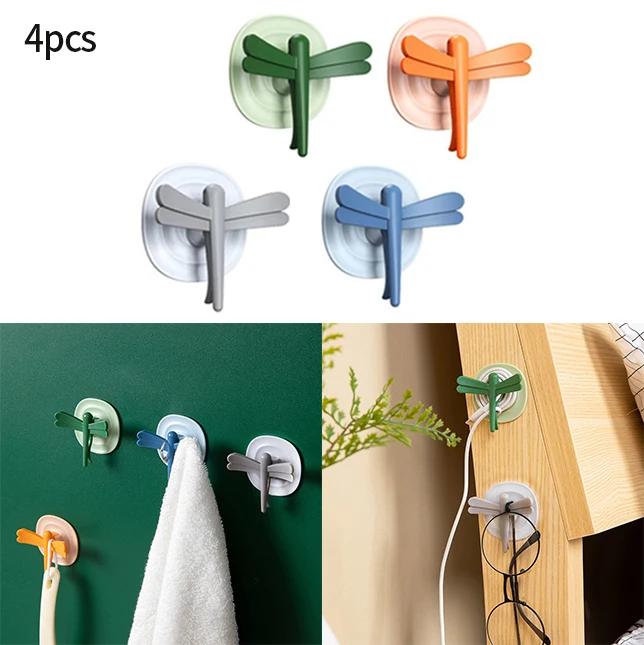 4PCS Creative Multifunctional Hook Dragonfly Self Adhesive Wall Hook Suction Cup Hanger Kitchen Fridge Storage Decor Hook
4PCS Creative Multifunctional Hook Dragonfly Self Adhesive Wall Hook Suction Cup Hanger Kitchen Fridge Storage Decor Hook