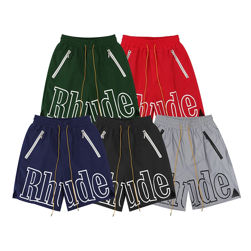 

Five Colors Available Rhude Shorts for Men Women Oversize Rhude Shorts Best Quality Yellow Drawstring Breathable Beach Shorts