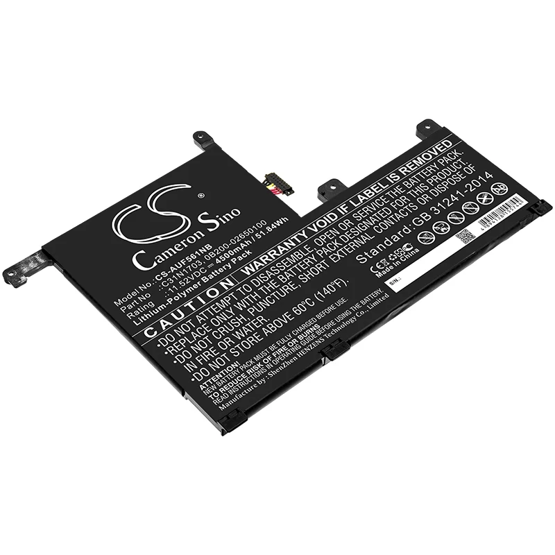 CS 4500mAh/51.84Wh battery for Asus Q505UA,Q505UA-BI5T7,Q505UA-BI5T9,Q525UA,BI7T9,UX561UA,UX561UA-1A,UX561UA-1B
CS 4500mAh/51.84Wh battery for Asus Q505UA,Q505UA-BI5T7,Q505UA-BI5T9,Q525UA,BI7T9,UX561UA,UX561UA-1A,UX561UA-1B
