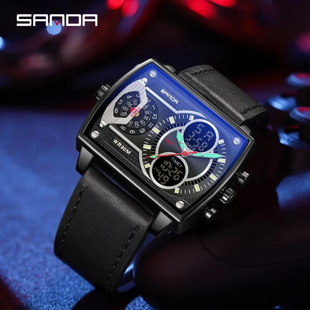 SANDA 2023 New Luxury Mens Watches Top Brand Fashion Digital Quartz Dual Display Wristwatch For Men Clock Relogio Masculino 6032
SANDA 2023 New Luxury Mens Watches Top Brand Fashion Digital Quartz Dual Display Wristwatch For Men Clock Relogio Masculino 6032