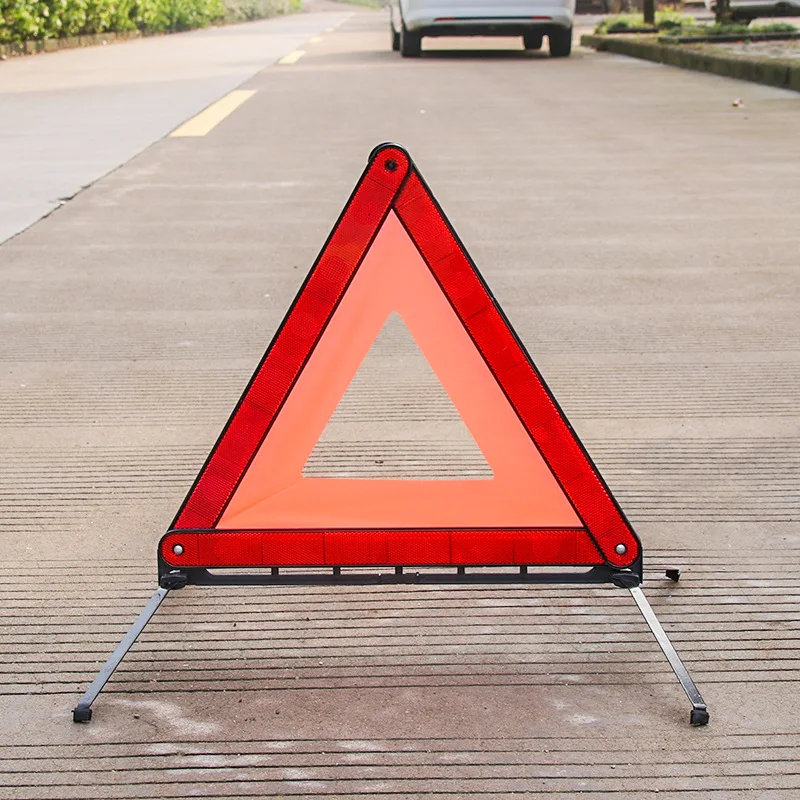 

Warning Triangle Car Emergency Breakdown Safety Warning Signs Triangle Red Reflective Car Tripod Folded Stop Sign Reflector