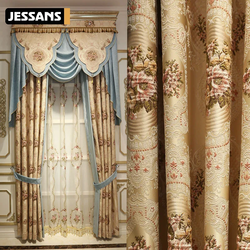 European High Precision Embroidered Curtain Fabric Shade for Bedroom Luxury Villa Curtain for Living Room
European High Precision Embroidered Curtain Fabric Shade for Bedroom Luxury Villa Curtain for Living Room