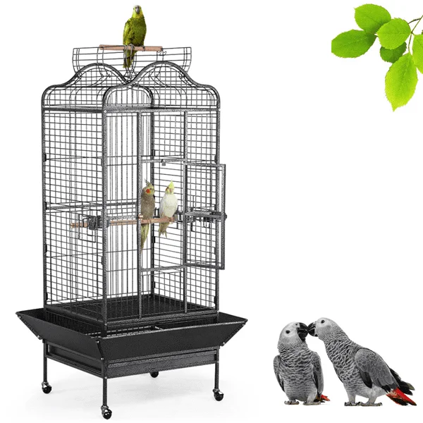Extra Large Bird Cage with Rolling Stand, 3 Feeding Bowls and 2 Perches, Black Easy cleaning
Extra Large Bird Cage with Rolling Stand, 3 Feeding Bowls and 2 Perches, Black Easy cleaning
