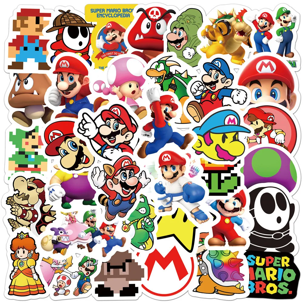 50pcs Super Mario Game Cartoon Stickers Skateboard Guitar Laptop Motorcycle Fridge Waterproof Decal Sticker Kids Toy
50pcs Super Mario Game Cartoon Stickers Skateboard Guitar Laptop Motorcycle Fridge Waterproof Decal Sticker Kids Toy