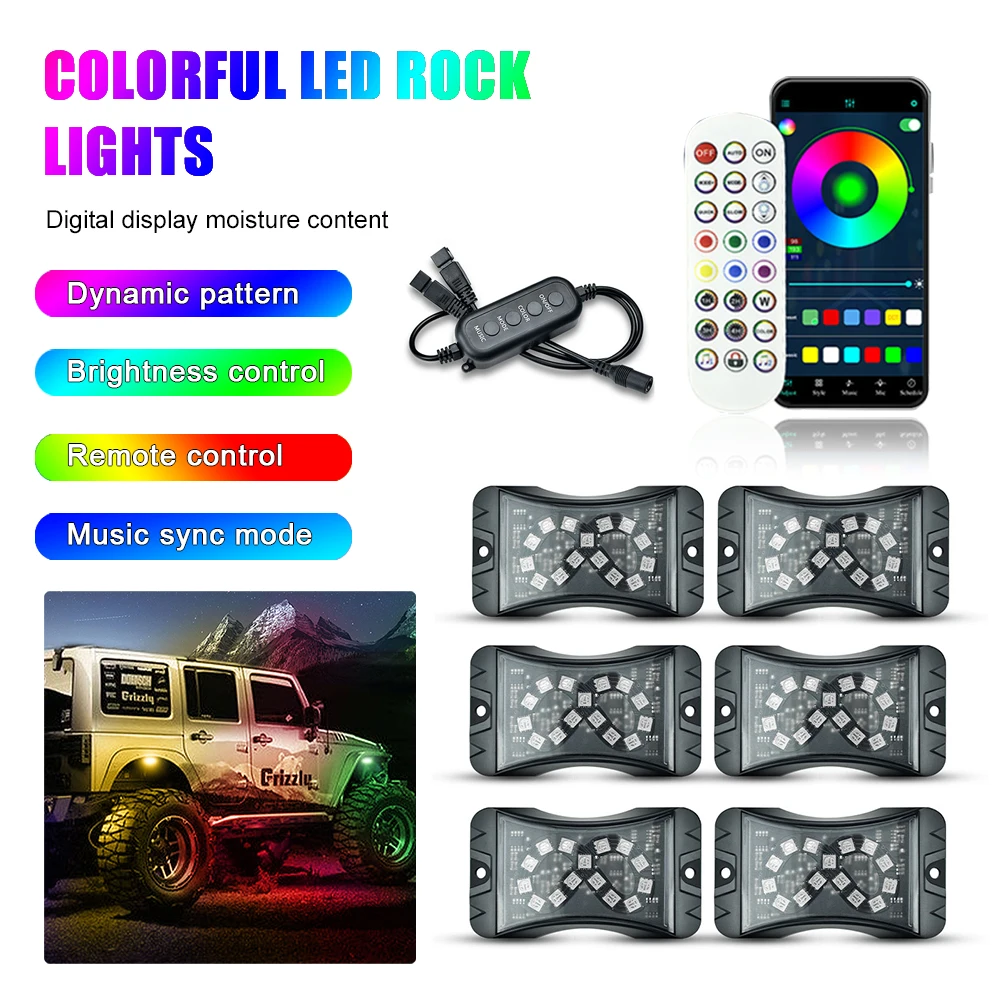 New Car LED Rock Lights 4/6/8/10 In 1 LED Pod Music Control Mode APP Remote Control Neon Underglow Lighting For Off-Road SUV ATV
New Car LED Rock Lights 4/6/8/10 In 1 LED Pod Music Control Mode APP Remote Control Neon Underglow Lighting For Off-Road SUV ATV