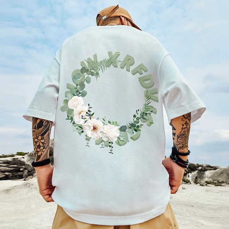 Men Women T-shirts Oversize Casual Letter Circle Flowers Print High Quality Top Tee 
Men Women T-shirts Oversize Casual Letter Circle Flowers Print High Quality Top Tee