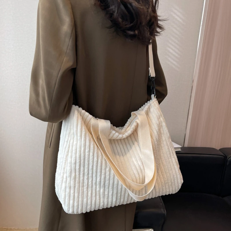 large Solid Soft Corduroy Handbags for Women Winter Shoulder Side Bag Vintage Large Shopper Shopping Bags Zipper Totes
large Solid Soft Corduroy Handbags for Women Winter Shoulder Side Bag Vintage Large Shopper Shopping Bags Zipper Totes