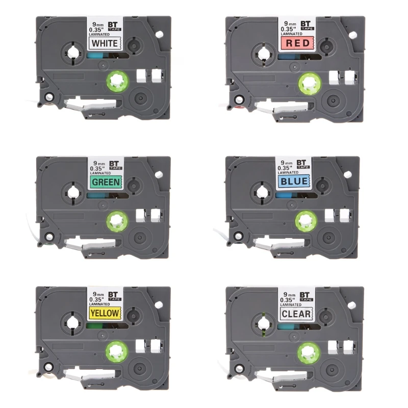 for Brother P for Touch Label Tape 9mmx8m Black on Transparent/White/Red/Blue/Yellow/Green for Ptouch Label Maker Lamina
for Brother P for Touch Label Tape 9mmx8m Black on Transparent/White/Red/Blue/Yellow/Green for Ptouch Label Maker Lamina