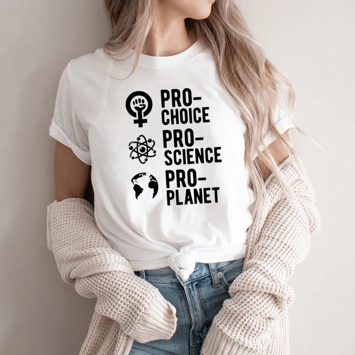 Pro-choice Pro-science Pro-planet T-Shirt Graphic Tee Streetwear Women Top Unisex Short Sleeve Crewneck Shirt Casual Tops Tshirt
Pro-choice Pro-science Pro-planet T-Shirt Graphic Tee Streetwear Women Top Unisex Short Sleeve Crewneck Shirt Casual Tops Tshirt