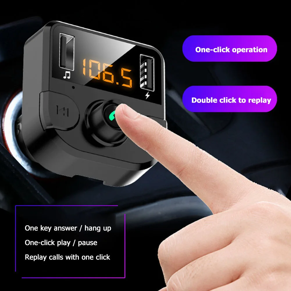 Автомобильный Bluetooth-совместимый FM-трансмиттер 5,0, автомобильный комплект светодиодный светодиодным дисплеем, автомобильное зарядное устро...
Автомобильный Bluetooth-совместимый FM-трансмиттер 5,0, автомобильный комплект светодиодный светодиодным дисплеем, автомобильное зарядное устро...