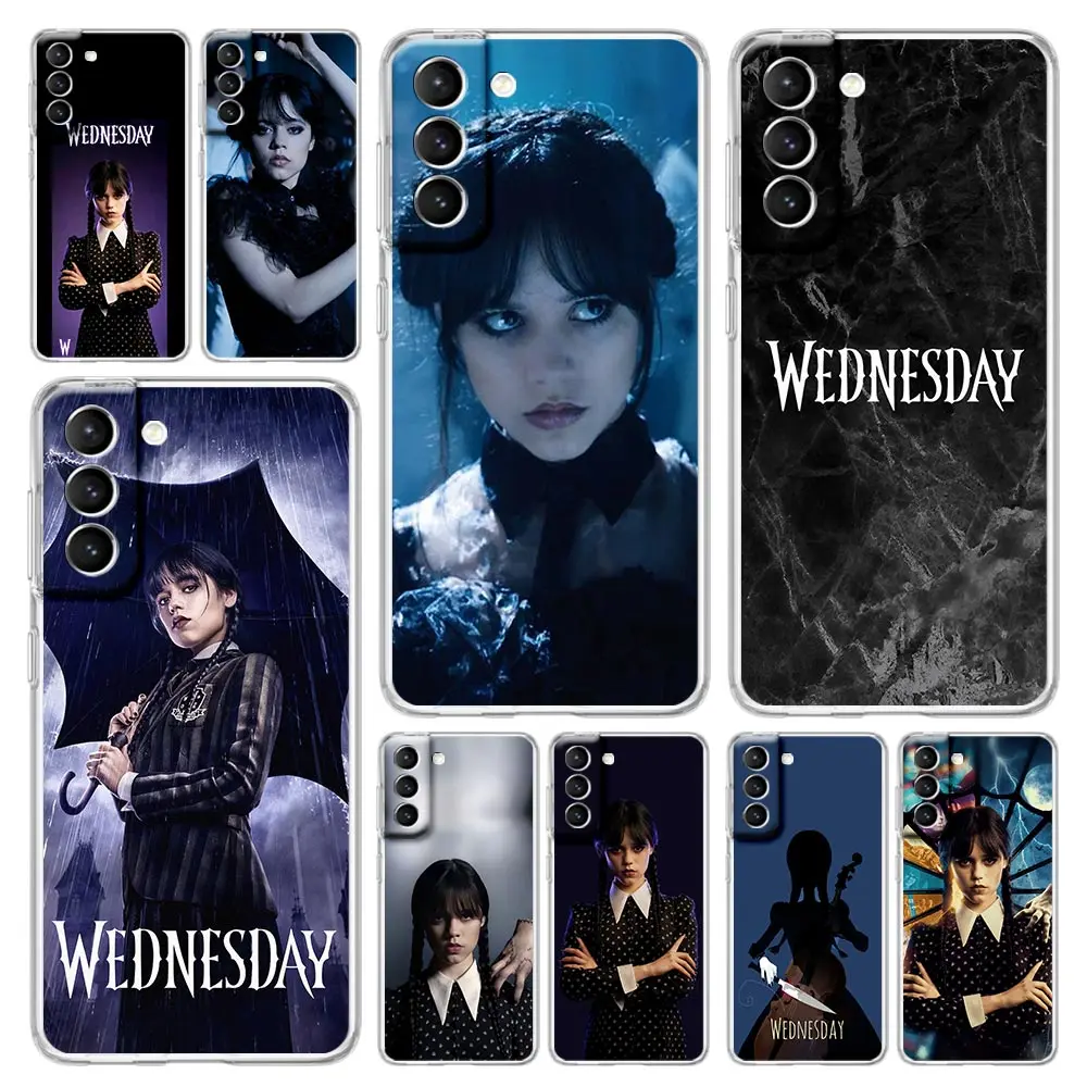

Wednesday Phone Case For Samsung Galaxy S22 5G S20 Ultra S21 FE 5G S10E S9 S8 S10 Plus Note 20 10 Soft Clear Silicone Back Cover