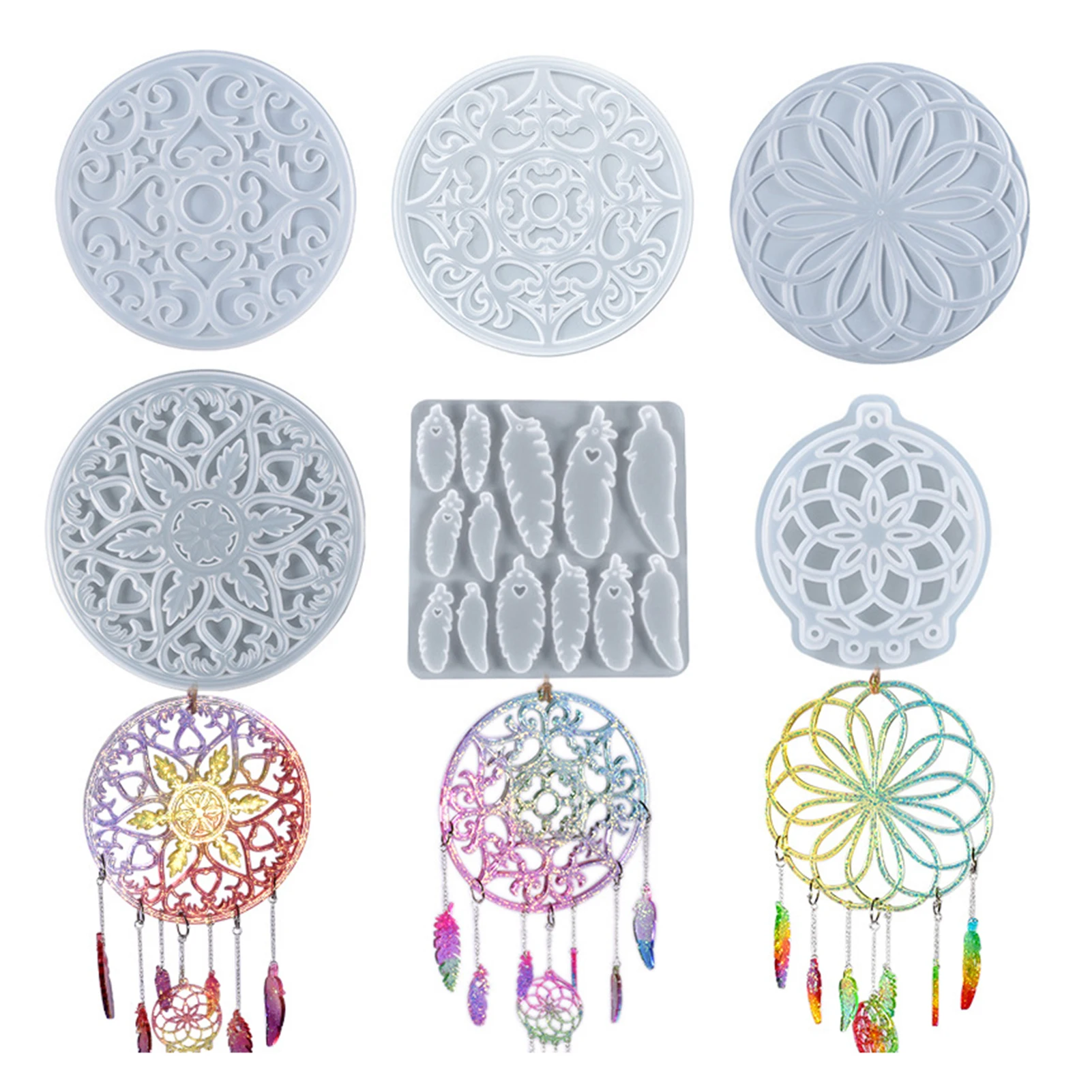 Silicone DIY Dream Catcher Wind Chimes Mold Hand Crafts Epoxy Resin Mold Hanging Mirror Silicone Mold For Home Bedroom Decor
Silicone DIY Dream Catcher Wind Chimes Mold Hand Crafts Epoxy Resin Mold Hanging Mirror Silicone Mold For Home Bedroom Decor